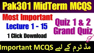 Pak301 Midterm Preparation fall 2023 | 💯IMPORTANT & Repeated MCQS | Pak301 Midterm preparation | #vu