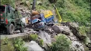 Truck Rescue: Joint Operation by Army, BRO, and Agencies at Tintek Khola, Dikchu-Singtam Road