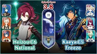 【Genshin Impact】NEW Spiral Abyss 3.8 Floor 11 - Heizou National & Kaeya Freeze | Full Stars⭐