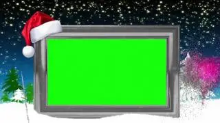 Green Screen Christmas Frame With Fireworks
