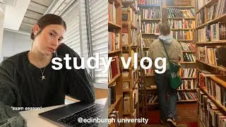 STUDY VLOG | 12+ hour library session, exam season, productive