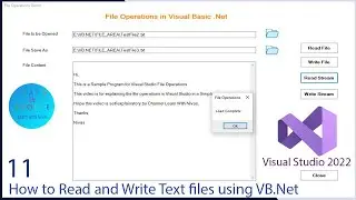 How to Read & Write Text Files using VB.Net (Visual Studio 2019/2022)| Read and Write Operations