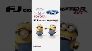 Toyota FJ Cruiser vs Ford Raptor minions style 