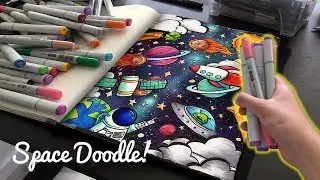 EPIC SPACE DOODLE! | Copic Marker Doodle Illustration