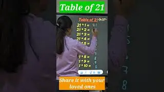 Table of 21 #tableof21 #21 #mathsscam #tables