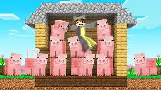 Crainer FILLED MY HOUSE with PIGS In Our Minecraft World! (troll)