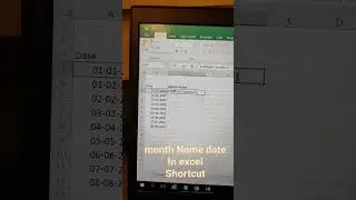 Month Name date in Ms excel 