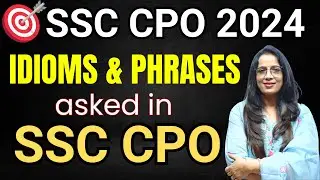 Important Idioms & Phrases Asked in SSC CPO Exams | SSC CPO 2024 | Vocab | English With Rani Ma'am