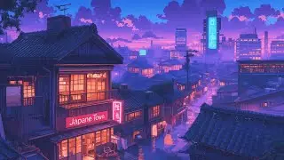 Nostalgic Lofi Hip Hop Beats 🎥 1980s & 90s Retro Vibes & Japanese Town Ambience 🌆 Lofi Rain Playlist