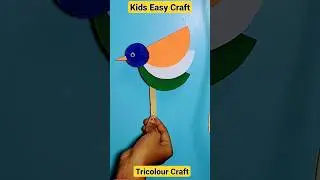 Easy Kids Craft | Tricolour Craft Idea | 🇮🇳 #shorts #kids #craft #flag #republicday