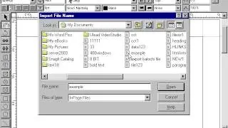 import file in  inpage Lesson 1 9