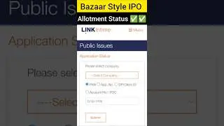Bazaar Style IPO allotment Status | Bazaar IPO Allotment check ✅ | 