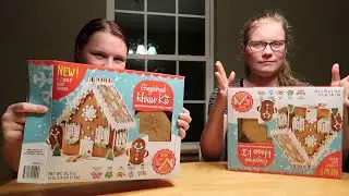 A late LATE making gingerbread houses, ft. my twin!!!