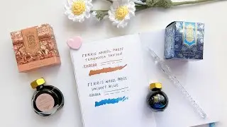 unboxing FERRIS WHEEL PRESS fountain pen inks 🌱 calligraphy pen ink swatches