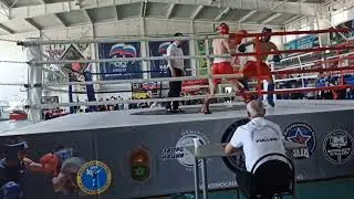 Кикбоксинг, лоу-кик, до 60 кг. Ольховский Роман (красный).