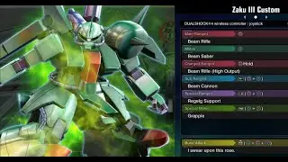 Zaku III Custom - Gundam Extreme Versus Maxi Boost ON Combo Guide