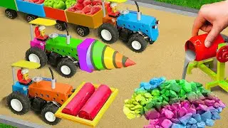 Diy tractor mini Bulldozer to making concrete road | Construction Vehicles, Road Roller