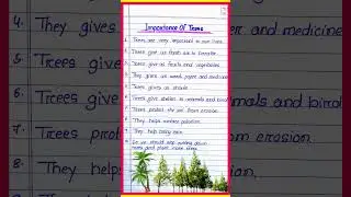 10 lines essay on Important of Trees in English l Three Essay in English l Importance of Trees Essay