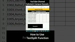 Learn How to Use TextSplit Function In Excel | Excel Sheet Trick #5 