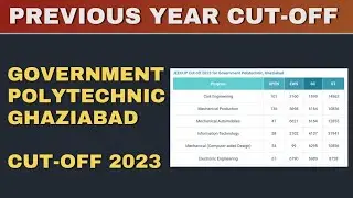 Previous Year JEECUP CUT-OFF - Government Polytechnic Ghaziabad