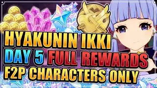 Hyakunin Ikki Day 5 Guide (F2P CHARACTERS ONLY FULL REWARDS) Genshin Impact Patch 2.5 Extreme x4