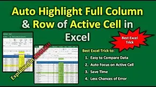 VBA trick - Highlight Row & Column at one click #excel #exceltips #exceltutorial #VBA #highlight