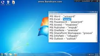 Shortcuts to call MS Word, Excel, Powerpoint etc
