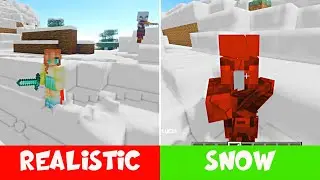 Minecraft - REALISTIC SNOW physics -cubes update! ❄️⛄️❄️