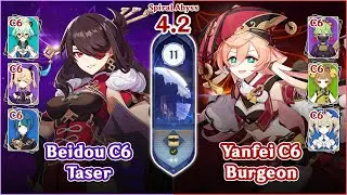 【Genshin Impact】NEW Spiral Abyss 4.2 Floor 11 - Beidou Taser & Yanfei Burgeon | Full Stars⭐