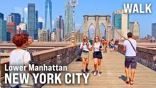 NEW YORK CITY Financial District Walking Tour | NYC Lower Manhattan Walk with Captions [4K/60fps]
