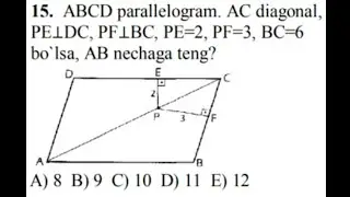 Parallelogram tomonlarini topish