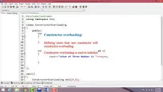 Constructor overloading in c++ with Example
