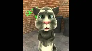 Talking Tom (Говорящий Том) На улице пьет молоко.