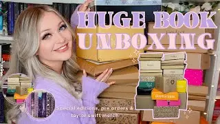 HUGE book unboxing haul!! 📦💫waterstones, amazon, special editions & taylor swift merch! 🪩💜