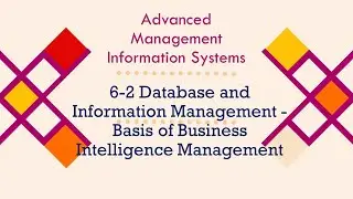 6-2 Database and Information Management   Basis of Business Intelligence Management