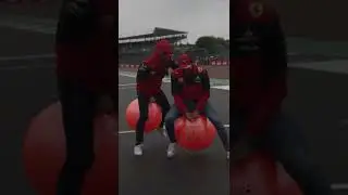 Charles Leclerc vs Carlos Sainz: Space hopper race 