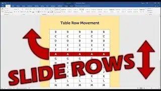 Move Rows Up Or Down In A Microsoft Word Table