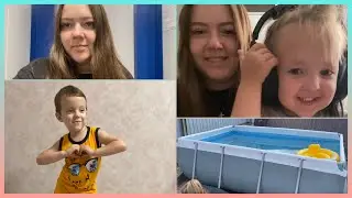 VLOG: Первый день в садике у Юли / Бассейн во дворе / Тренировки Димы по брейк дансу