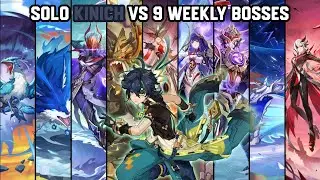 Solo C0 Kinich vs 9 Weekly Bosses Without Food Buff | Genshin Impact