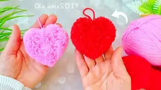 It's so Cute 💖🌟 Super Easy Valentine's Day Craft Idea with Yarn - You will Love It- DIY Woolen Heart