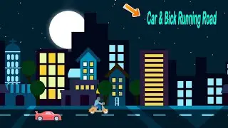 HTML AND CSS ||   Driving  car bike animation using html and css