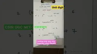 🔥CSIR NET-2023🔥Unit digit Calculator