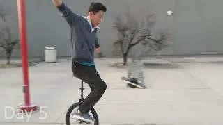 Learning To Unicycle Timelapse