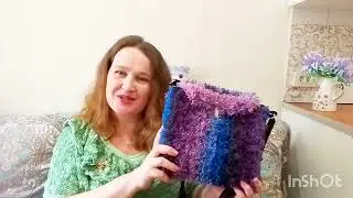 Вязальный влог. Пушистая сумка / жилет /  кот / джемпер из хлопка.