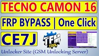 Tecno Camon 16 CE7J FRP Bypass By TFM Tool