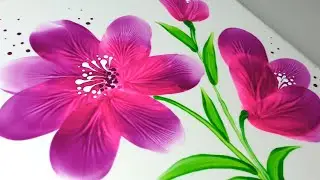 (729) WOW! Fantastic pink flower | Balloon rolling technique | Easy Painting idea | Designer Gemma77