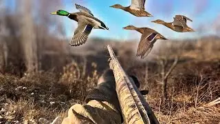 Parlama Ördek Avı duble atış /Duck Hunting in Snow/Утиная охота