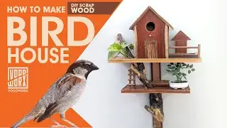How to Make a Bird House using scrap wood // Wood DIY
