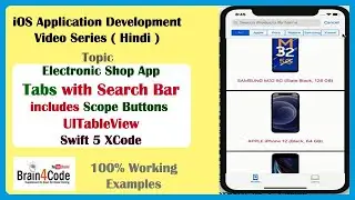 Implements Tabs with Tab Bar Controller and Search Bar with Scope Buttons in  Swift 5 XCode | Hindi