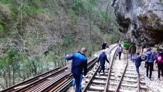 Гуамка, узкоколейная железная дорога в Гуамском ущелье - экскурсия на тепловозе и дрезине, март 2017